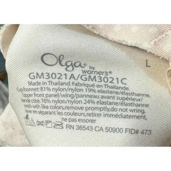 Olga‎ Cloud 9 Full Figure Underwire Bra Lined Lace Women's Size L Pink - Picture 3 of 3